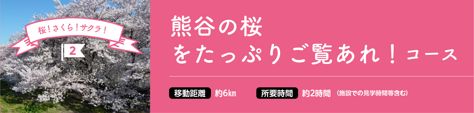 散策コース2 熊谷の桜をたっぷりご覧あれ！コース