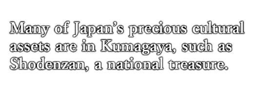Many of Japan's precious cultural assets are in Kumagaya, such as Shodenzan, a national treasure.